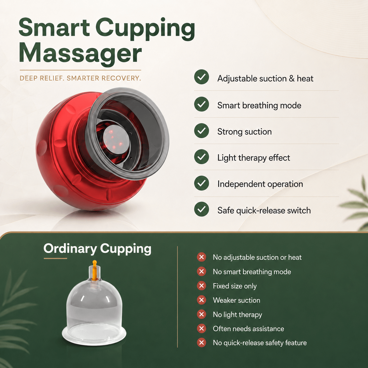 Qartory RecoverCup™ 3-in-1 Smart Cupping Massager