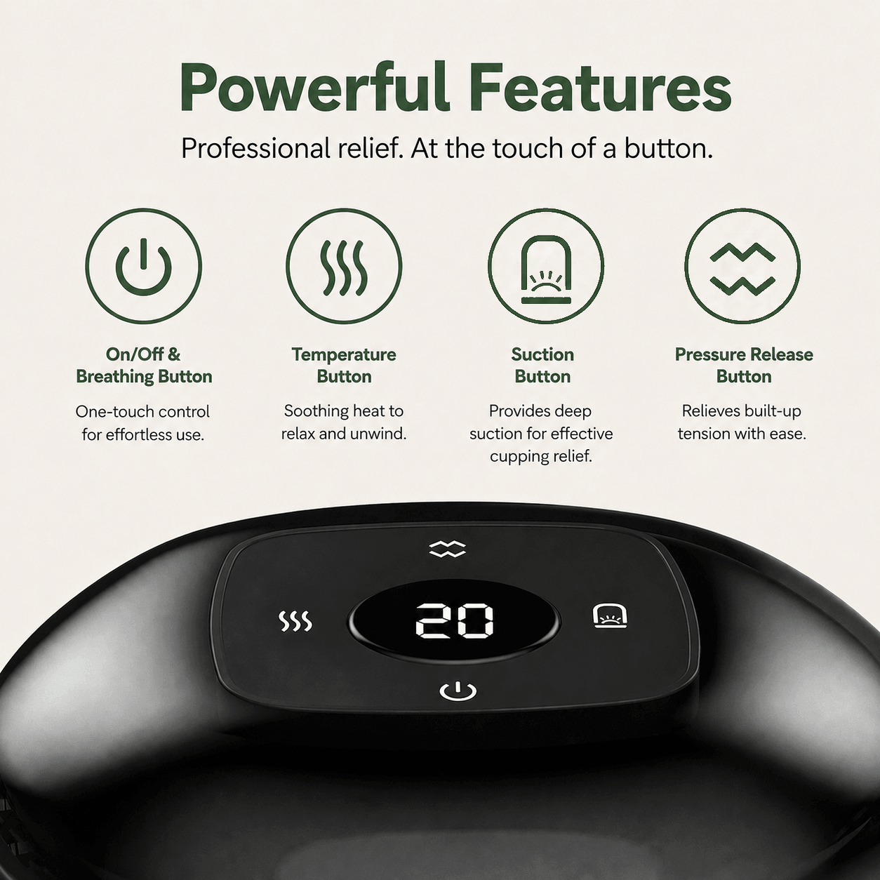 Qartory RecoverCup™ 3-in-1 Smart Cupping Massager